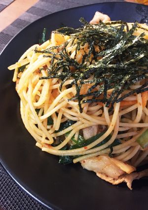 腹ペコ男子パクパク！豚キムチ醤油パスタ-レシピのメイン写真