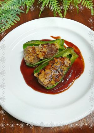 アーモンド香るピーマン肉詰め-レシピのメイン写真