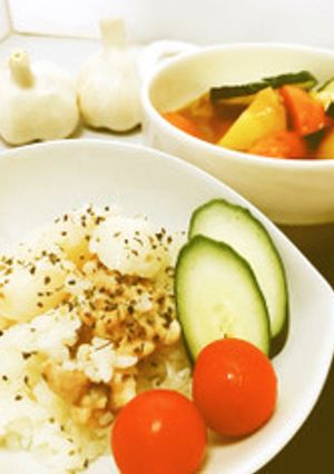 丸ごとにんにく炊き込みご飯-レシピのメイン写真