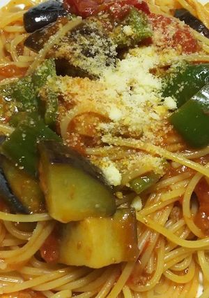 夏野菜のミートソーススパゲティ-レシピのメイン写真