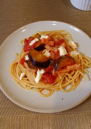 なすとベーコンのトマトパスタ-レシピのメイン写真