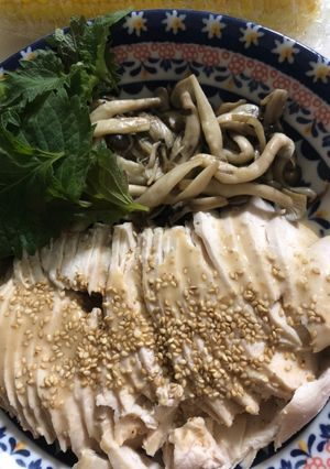 しっとり鶏胸肉の胡麻酢ダレかけ-レシピのメイン写真
