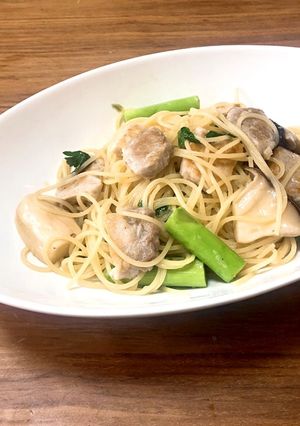 豚肉とアスパラ、エリンギのオイルパスタ-レシピのメイン写真
