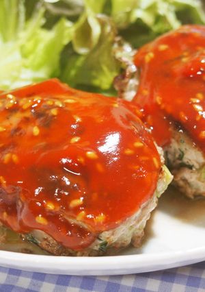 つなぎはご飯で！小松菜ハンバーグ！-レシピのメイン写真