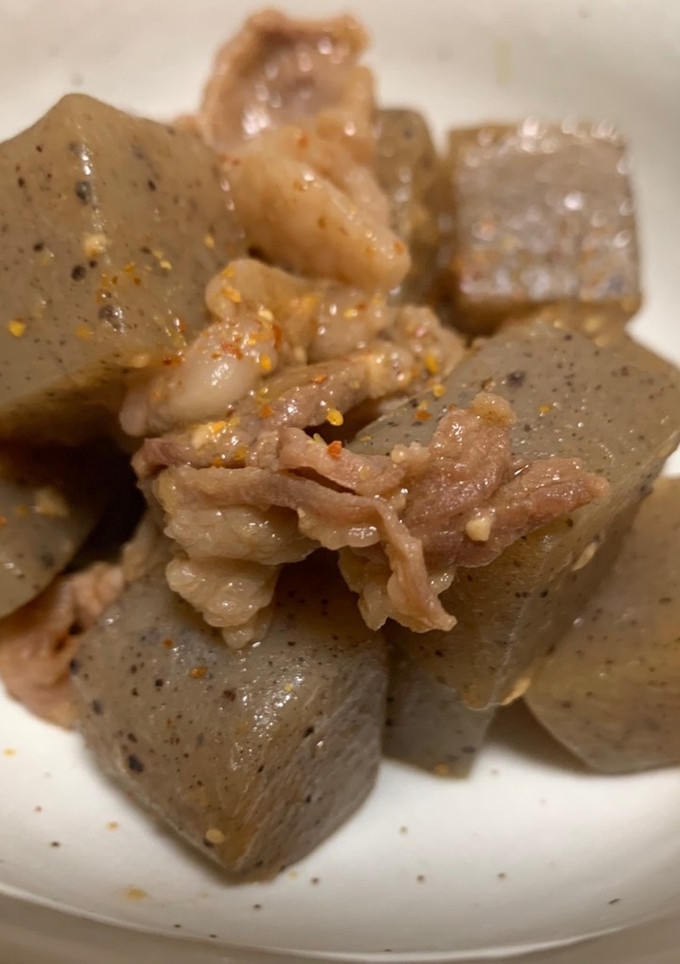 こんにゃくとお肉の煮込み☆みそ仕立て-レシピのメイン写真