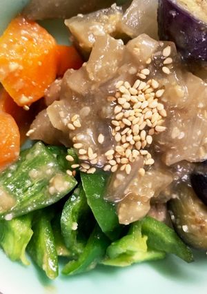 豚こま団子なす野菜たっぷり味噌炒め-レシピのメイン写真