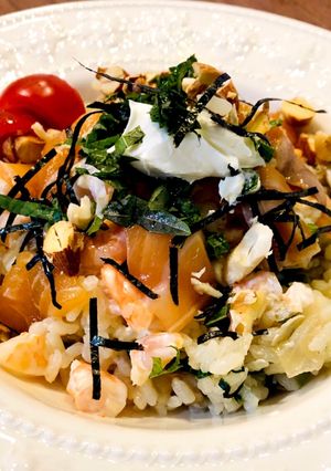 冷凍ご飯で簡単♡ちらし寿司風カフェ飯-レシピのメイン写真