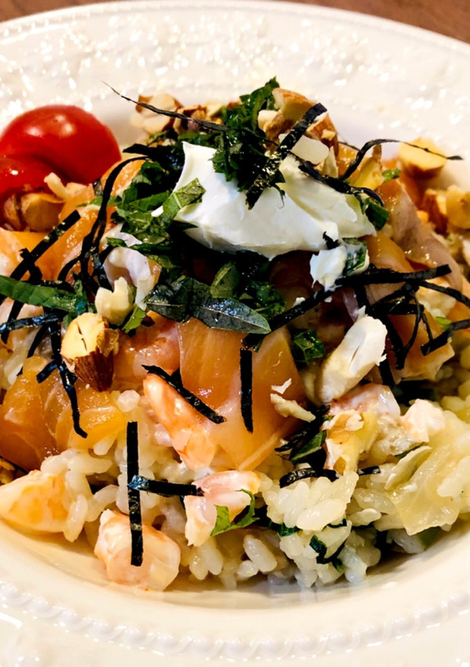 冷凍ご飯で簡単♡ちらし寿司風カフェ飯-レシピのメイン写真