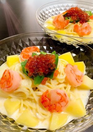 ヴィシソワーズ風・海老のカッペリーニ-レシピのメイン写真