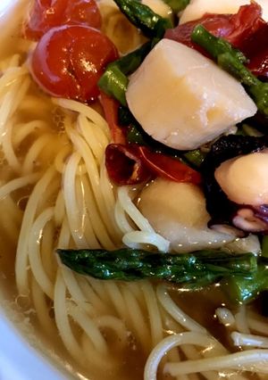 まかない～魚介のオイル系スープパスタ～-レシピのメイン写真