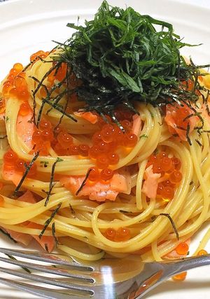 サーモンといくらの簡単パスタ-レシピのメイン写真