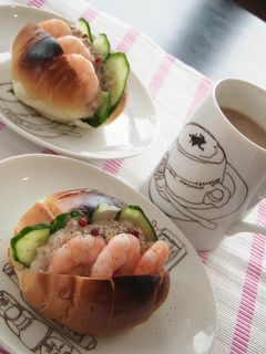 朝サンド② エビ・ツナマヨ・キュウリ-レシピのメイン写真