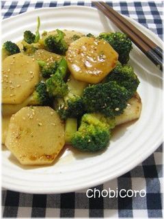 ブロッコリーと長いもの照り焼き-レシピのメイン写真