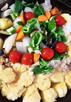 じゃがいも豆腐肉団子野菜の塩だれ炒め-レシピのメイン写真