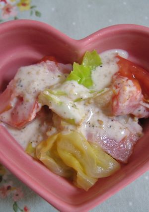 春キャベツとトマトのあったかサラダ♪-レシピのメイン写真