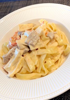 鮪とエリンギのクリームパスタ-レシピのメイン写真
