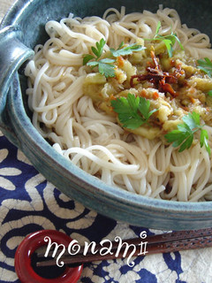 焼きナスとドライトマトの冷やしうどん-レシピのメイン写真