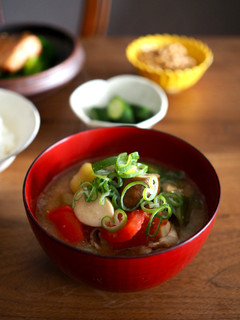 夏野菜の豚汁-レシピのメイン写真