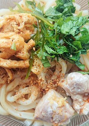 塩麹鶏で作るおだしの効いた冷やしうどん-レシピのメイン写真