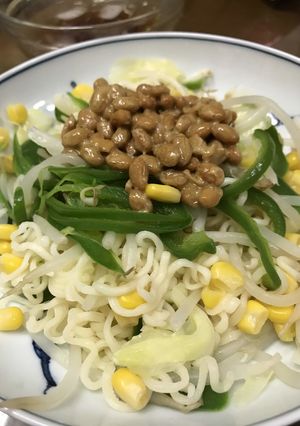 サッポロ一番で納豆コーンの冷ラーメン-レシピのメイン写真