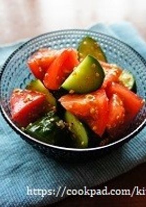 塩ダレで★やみつきトマトきゅうり-レシピのメイン写真