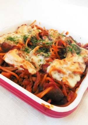 なすと舞茸のトマト味噌スパグラタン-レシピのメイン写真