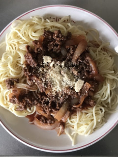 ミートソースパスタ-レシピのメイン写真