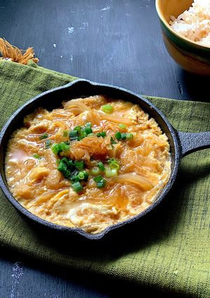 給料日前に…2 「油揚げのなめ茸卵とじ」-レシピのメイン写真