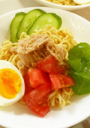 レンジ 冷やしサッポロ一番×シーチキン缶-レシピのメイン写真