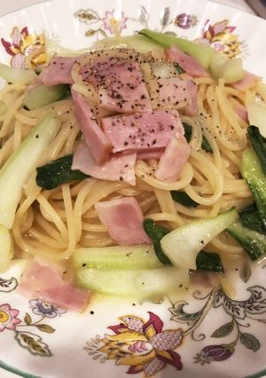 チンゲン菜とベーコンの和風ペペロンチーノ-レシピのメイン写真