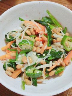 ねばねば好き必見☆ぬるぬる野菜の納豆和え-レシピのメイン写真