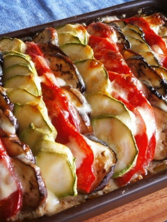 ひき肉と夏野菜のオーブン焼き-レシピのメイン写真