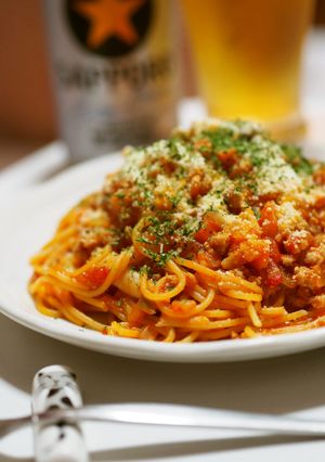 フライパン一つ簡単時短ミートソースパスタ-レシピのメイン写真