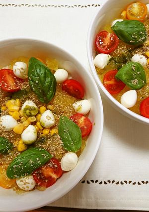 トマト・モッツァレラ・バジルの冷やし麺♪-レシピのメイン写真
