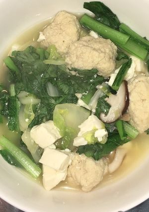柚子胡椒風味の粉豆腐入り鶏団子スープ-レシピのメイン写真