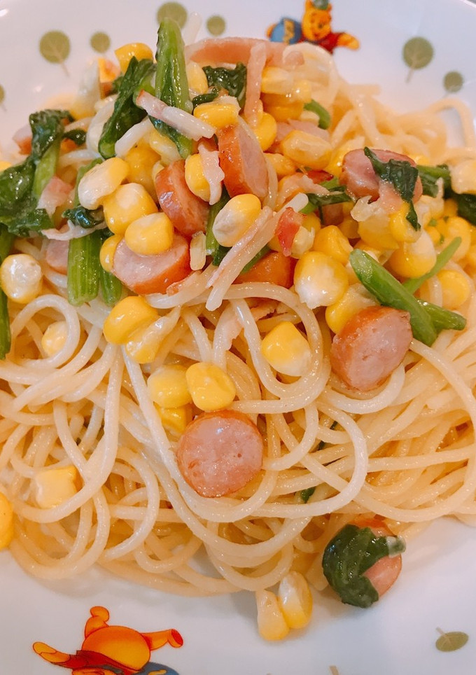 ほうれん草とコーンの和風パスタ-レシピのメイン写真