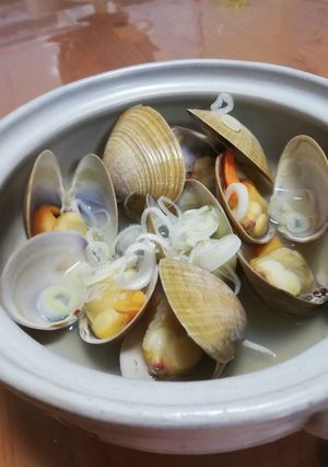 白だし香る青柳のガーリック酒蒸し-レシピのメイン写真