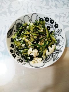 簡単!きゅうりとワカメとお豆腐のサラダ-レシピのメイン写真