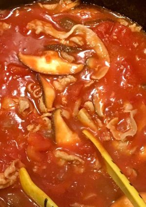 豚バラと椎茸の万能トマトソース-レシピのメイン写真