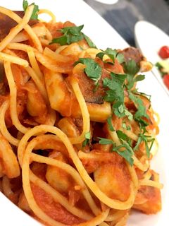 イカの軽い煮込みのトマトパスタ-レシピのメイン写真