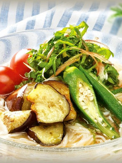 そうめん♪揚げナスと薬味てんこもり-レシピのメイン写真