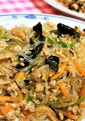 フライパン１つ【春雨と豚挽肉の中華炒め】-レシピのメイン写真