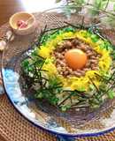 たくあん入り★納豆ぶっかけそうめん