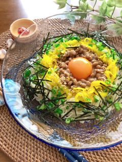 たくあん入り★納豆ぶっかけそうめん-レシピのメイン写真