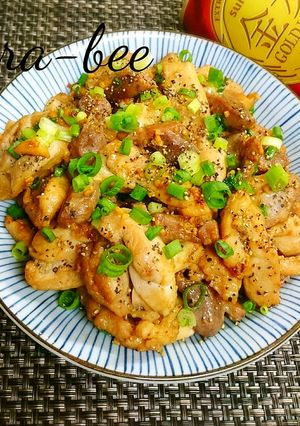 ビールに◎砂肝と鶏肉のガリバタレモン炒め-レシピのメイン写真