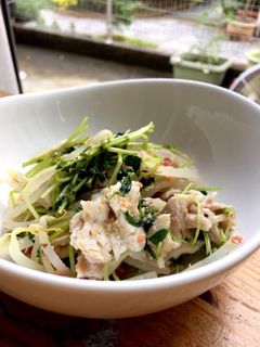 シンプル☆もやし!豆苗!豚!梅和え-レシピのメイン写真