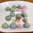 紫芋パウダーでスライム メレンゲクッキー