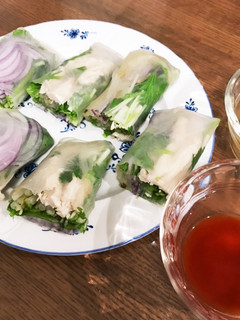 鶏むね肉のさっぱり生春巻き-レシピのメイン写真