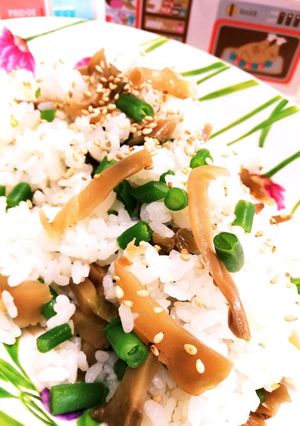 年末年始こざっぱりインゲンとザーサイご飯-レシピのメイン写真