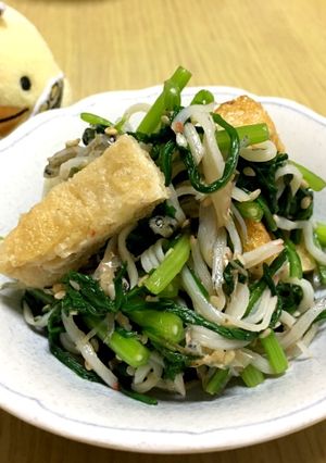 麺つゆで簡単●カニかま入り春菊のおひたし-レシピのメイン写真